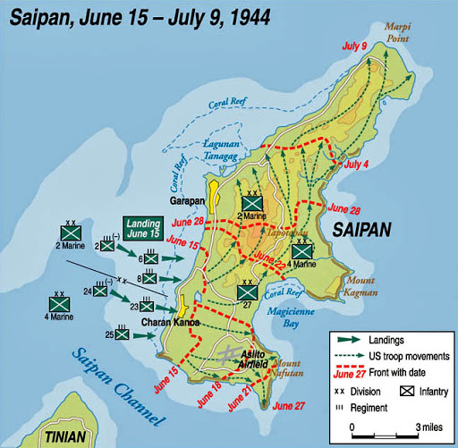 Saipan Ww2 Map Airfield